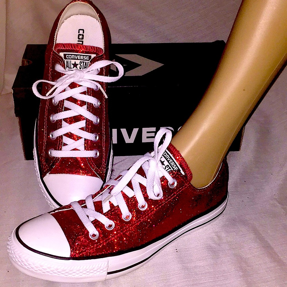 Converse Red Glitter Unisex Sneakers